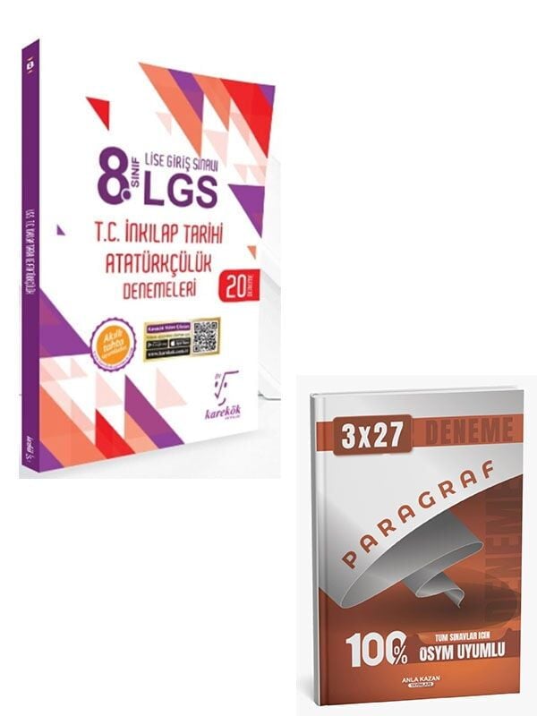 Karekök 2027 8. Sınıf LGS T.C. İnkılap Tarihi Atatürkçülük Denemeleri+Anla Kazan Paragraf Deneme