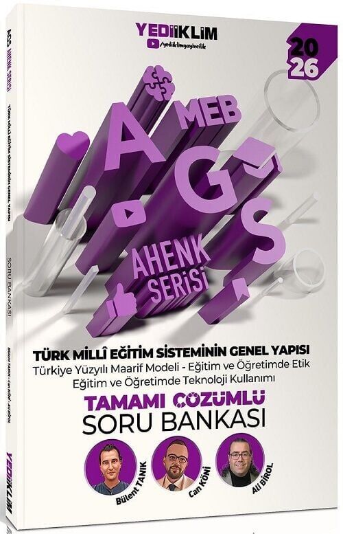 Yediiklim 2026 MEB-AGS Türk Milli Eğitim Sisteminin Genel Yapısı Soru Bankası Çözümlü Ahenk Serisi - Ali Birol, Bülent Tanık, Can Köni Yediiklim Yayınları