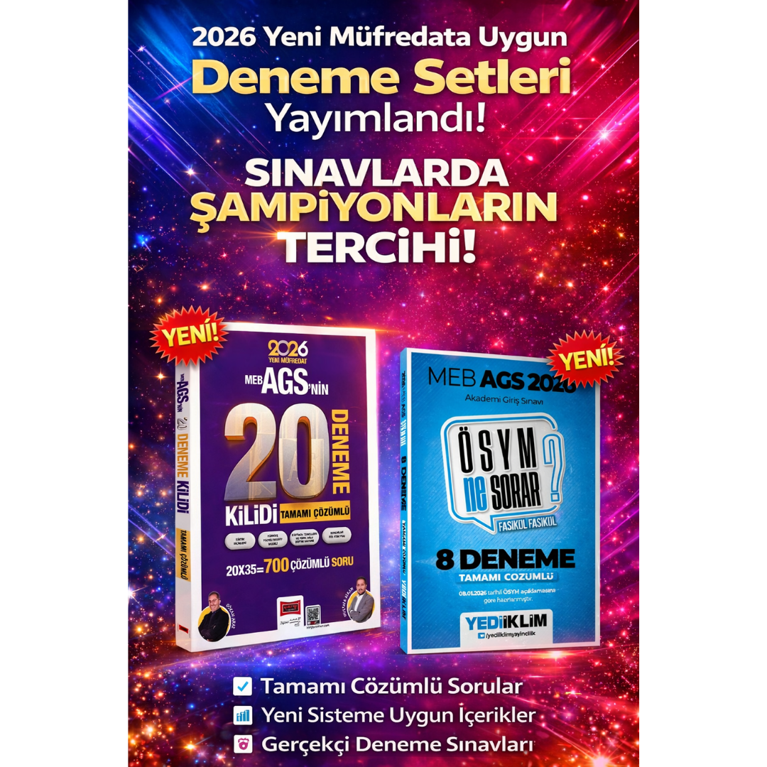 Yargı 2026 MEB-AGS Kilidi 20 Deneme & MEB AGS ÖSYM Ne Sorar 8 Fasikül Deneme Yediiklim Seti