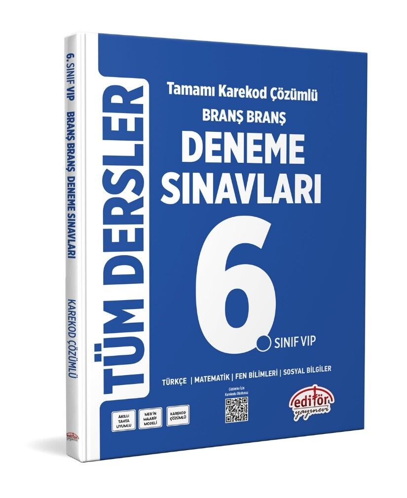 Editör 6. Sınıf Tüm Dersler Ünite Ünite Deneme Sınavları Çözümlü Editör Yayınları