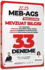 İndeks Akademi 2025 MEB AGS Simülasyonu Mevzuat Bilgisi 33 Deneme