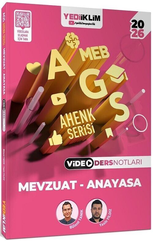 Yediiklim 2026 MEB-AGS Mevzuat - Anayasa Video Ders Notları Ahenk Serisi - Bülent Tanık, Yasin Yıldız Yediiklim Yayınları