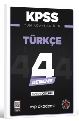 KPSS Tüm Adaylar İçin Türkçe 4 Deneme Tamamı Çözümlü EVP Akademi