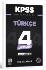 KPSS Tüm Adaylar İçin Türkçe 4 Deneme Tamamı Çözümlü EVP Akademi