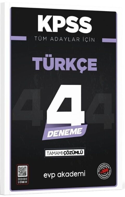 KPSS Tüm Adaylar İçin Türkçe 4 Deneme Tamamı Çözümlü EVP Akademi