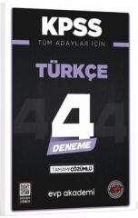 KPSS Tüm Adaylar İçin Türkçe 4 Deneme Tamamı Çözümlü EVP Akademi