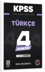 KPSS Tüm Adaylar İçin Türkçe 4 Deneme Tamamı Çözümlü EVP Akademi