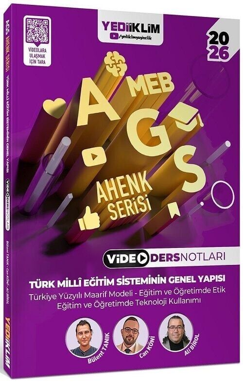 Yediiklim 2026 MEB-AGS Türk Milli Eğitim Sisteminin Genel Yapısı Video Ders Notları Ahenk Serisi - Ali Birol, Bülent Tanık, Can Köni Yediiklim Yayınları
