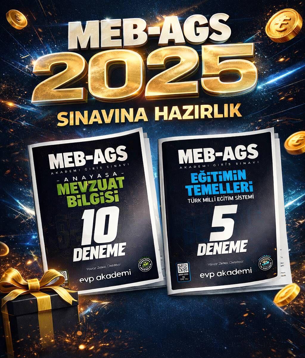 EVP Akademi 2025 MEB AGS Eğitim Temelleri ve Mevzuat Deneme 2 li Set