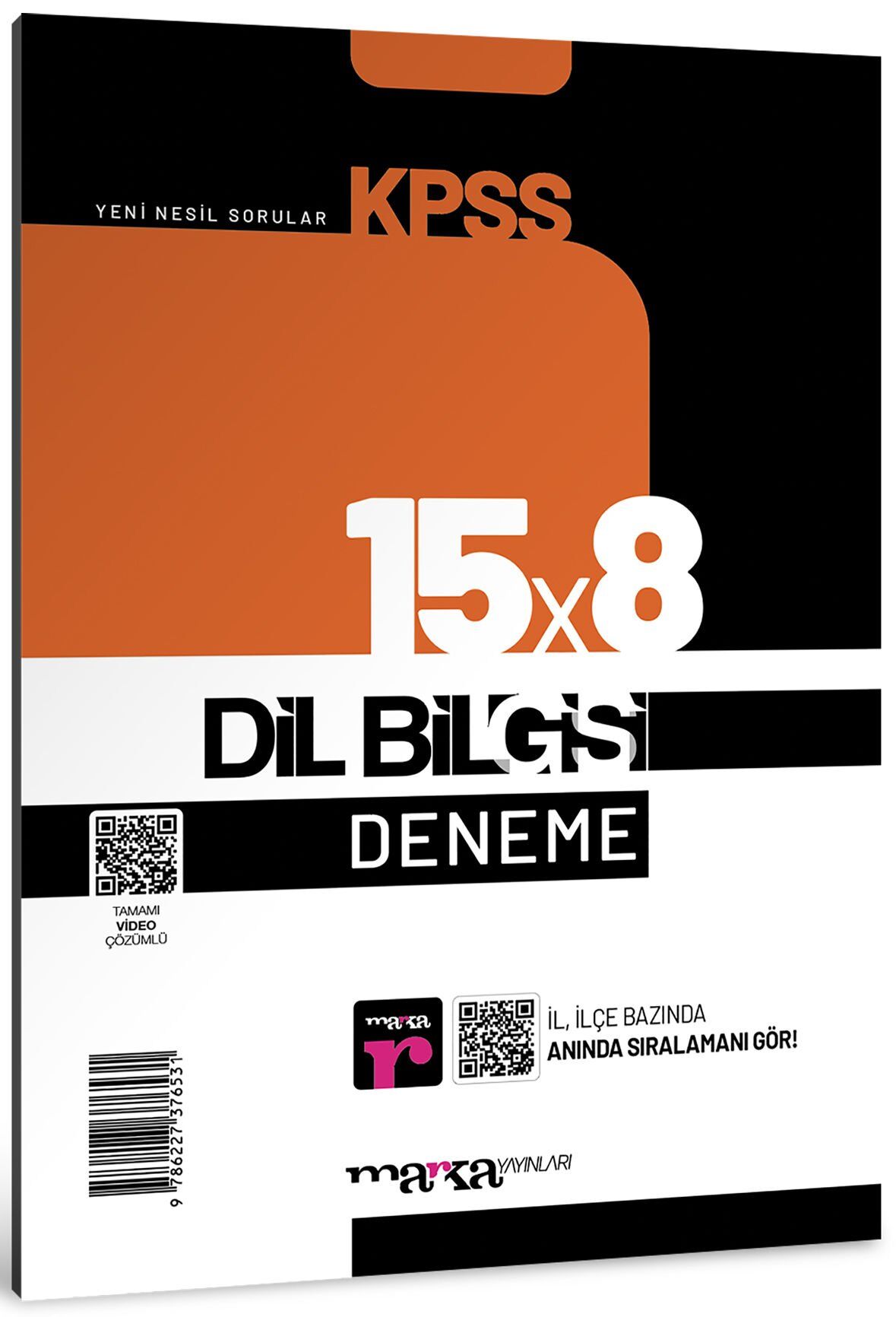 Marka 2025 KPSS Dil Bilgisi 15x8 Deneme Video Çözümlü Marka Yayınları