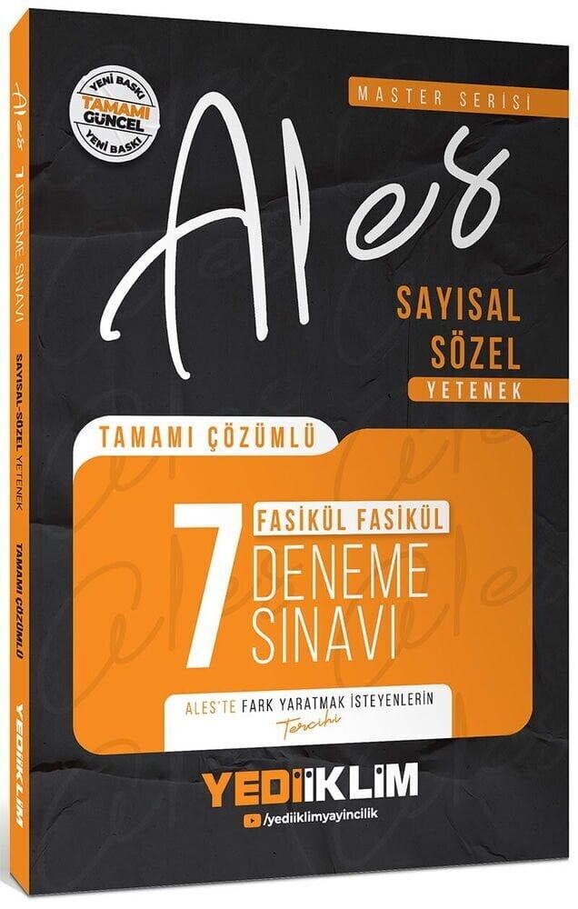 Yediiklim 2026 ALES MASTER 7 Deneme Fasikül Çözümlü Yediiklim Yayınları