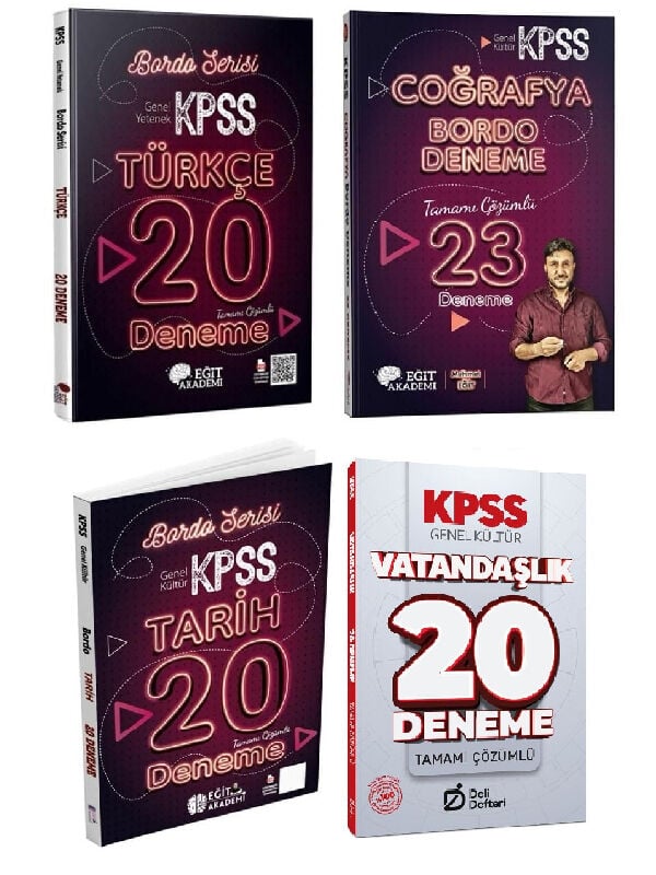Eğit Akademi 2026 KPSS Türkçe + Tarih + Coğrafya Bordo 63 Deneme + Deli Defteri Vatandaşlık Deneme