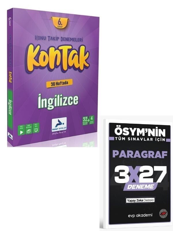 Paraf 2027 6. Sınıf Kontak İngilizce Denemeleri+ EVP Akademi Paragraf
