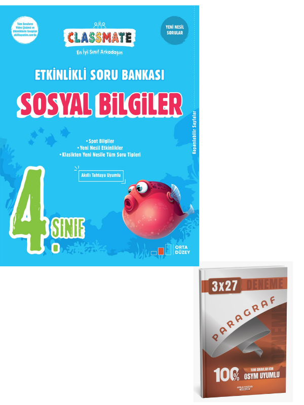 Okyanus 2027 4. Sınıf Classmate (ESB) Sosyal Bilgiler Etkinlikli Soru Bankası+Anla Kazan Paragraf