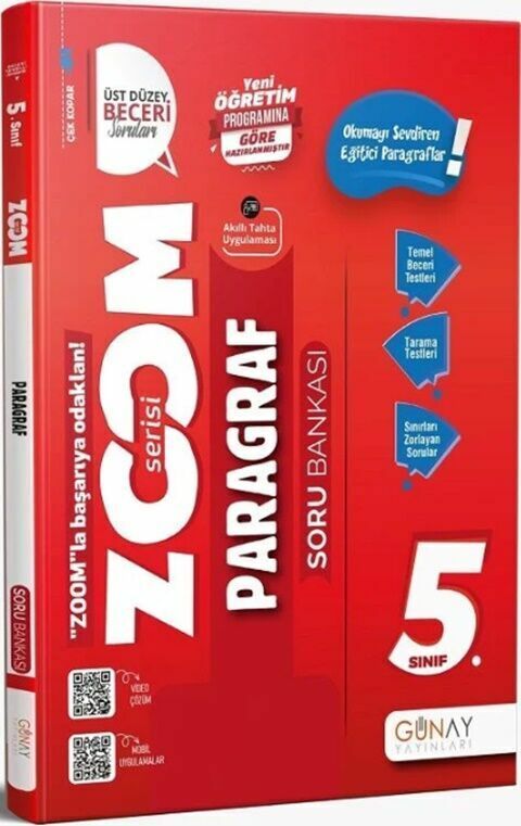Günay Yayınları 5. Sınıf Paragraf ZOOM Soru Bankası