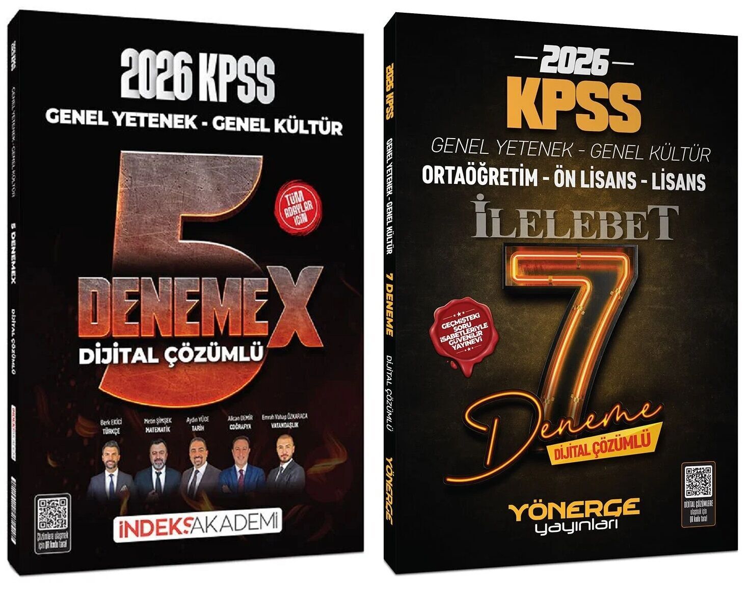 İndeks + Yönerge 2026 KPSS Genel Yetenek Genel Kültür 5+7 DenemeX 2 li Set İndeks Akademi + Yönerge Yayıncılık