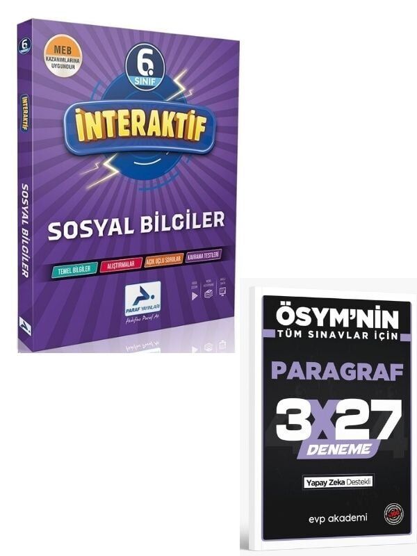 Paraf 2027 6. Sınıf İnteraktif Sosyal Bilgiler Soru Kütüphanesi+ EVP Akademi Paragraf