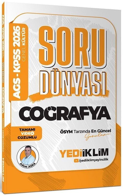 Yediiklim 2026 KPSS Coğrafya Soru Dünyası Soru Bankası - Adem Asra Yediiklim Yayınları