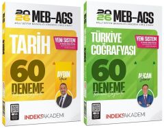 YENİ AGS - İndeks Akademi 2026 MEB-AGS Tarih + Türkiye Coğrafyası 60+60 Deneme 2 li Set - Aydın Yüce, Alican Demir İndeks Akademi Yayıncılık