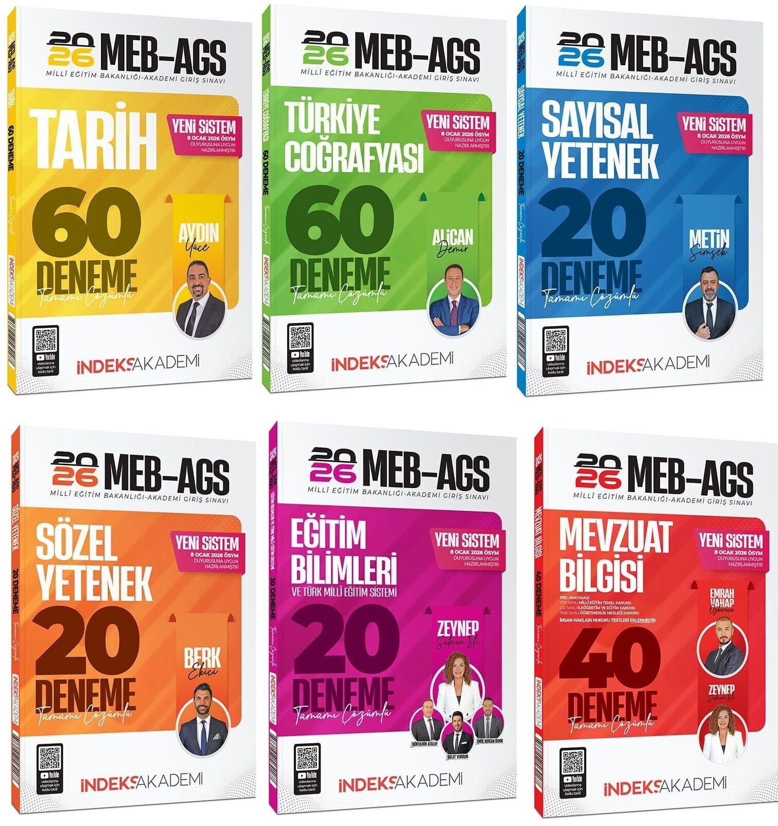YENİ AGS - İndeks Akademi 2026 MEB-AGS Tüm Dersler 220 Deneme 6 lı Set İndeks Akademi Yayıncılık