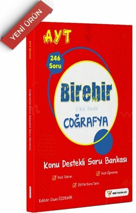 Veri Yayınları AYT Coğrafya Birebir Konu Destekli Soru Bankası