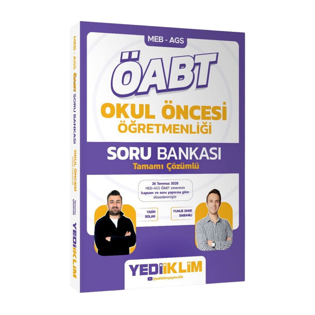 Yediiklim 2027 ÖABT MEB-AGS Okul Öncesi Öğretmenliği Soru Bankası Çözümlü - Yasin Solak, Yunus Emre Sabanlı