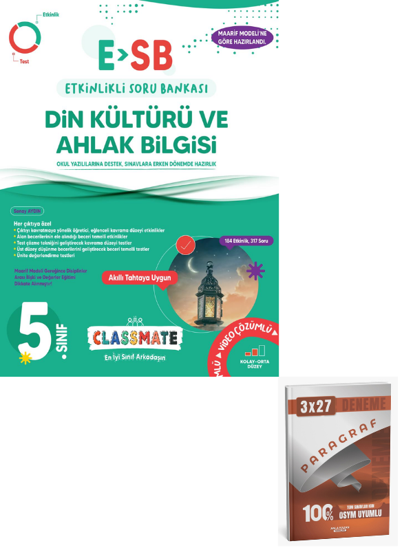 Okyanus 2027 5. Sınıf Classmate (ESB) Din Kültürü Ve Ahlak Bilgisi Etkinlikli Soru Bankası+ Anla Kazan Paragraf