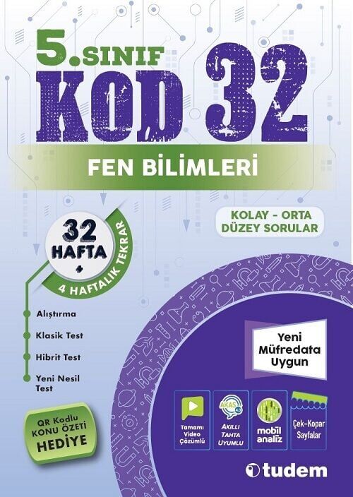 Tudem 5. Sınıf Fen Bilimleri Kod 32 Tekrar Testleri Tudem Yayınları