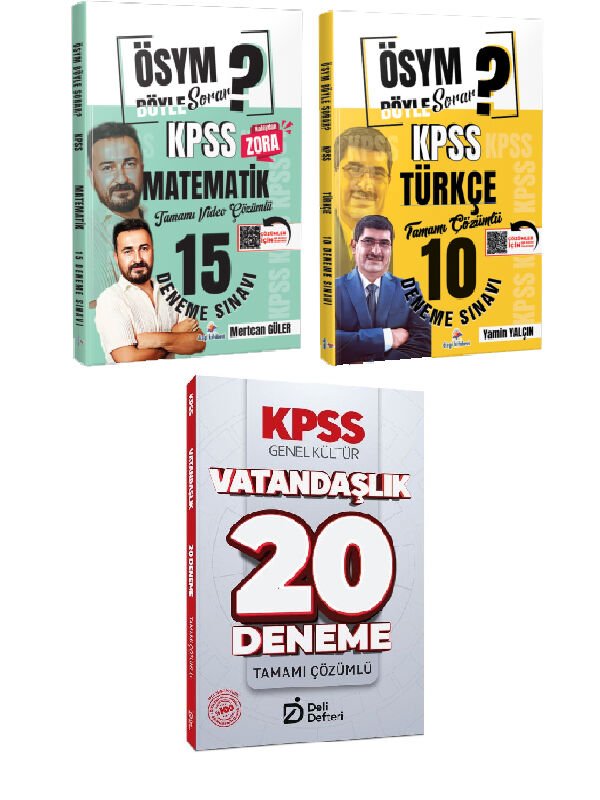 Dizgi 2026 KPSS Matematik + Türkçe Deneme ve Deli Defteri Vatandaşlık Deneme 3 lü Set