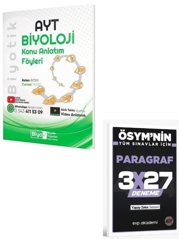 Biyotik 2027 AYT Biyoloji Konu Anlatım Föyleri+ EVP Akademi Paragraf