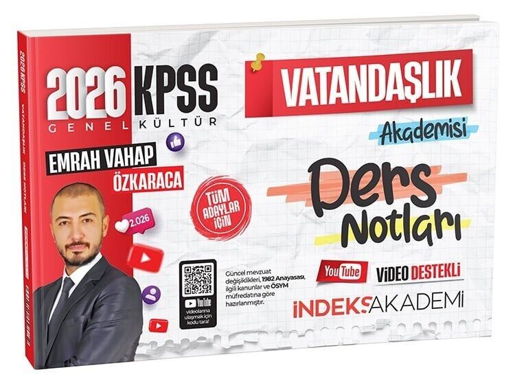 İndeks Akademi 2026 KPSS Vatandaşlık Akademisi Video Ders Notları - Emrah Vahap Özkaraca İndeks Akademi Yayıncılık
