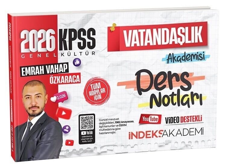 İndeks Akademi 2026 KPSS Vatandaşlık Akademisi Video Ders Notları - Emrah Vahap Özkaraca İndeks Akademi Yayıncılık