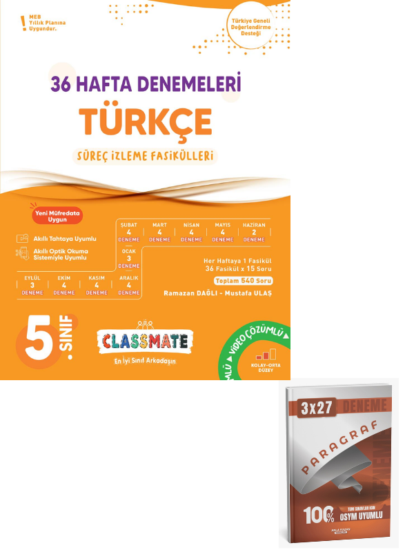Okyanus 2027 5. Sınıf Classmate 36 Hafta Denemeleri Türkçe Süreç İz. Fasikülleri+ Anla Kazan Paragraf
