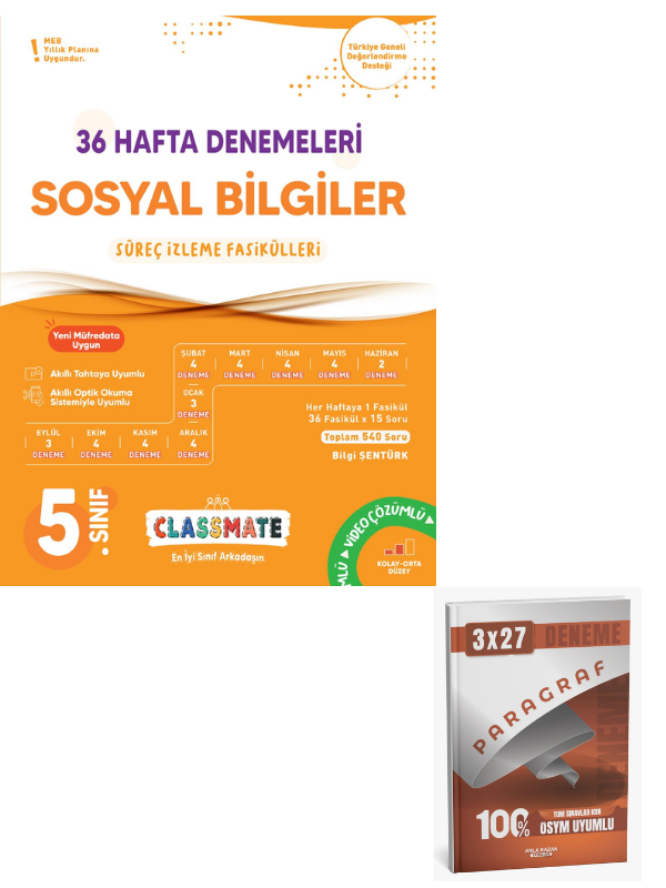 Okyanus 2027 5. Sınıf Classmate 36 Hafta Denemeleri Sosyal Bilgiler Süreç İz. Fasikülleri+ Anla Kazan Paragraf