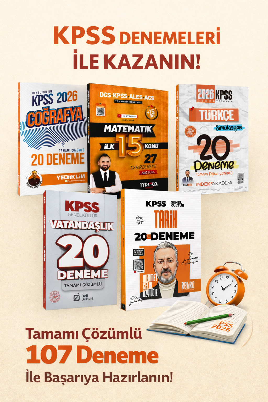 Retro 2026 KPSS Tüm Dersler Deneme Türkçe, Matematik, Tarih, Coğrafya, Vatandaşlık Karma Yayınlar Süper Deneme Seti