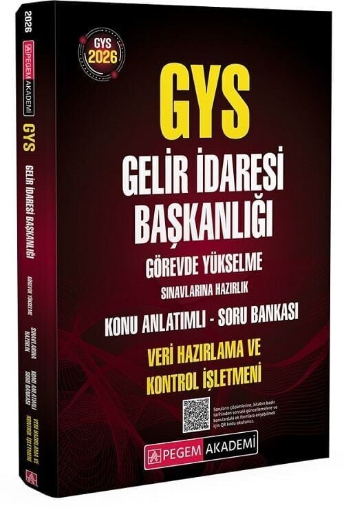 Pegem 2026 GYS Gelir İdaresi Başkanlığı Veri Hazırlama ve Kontrol İşletmeni Konu Anlatımlı Soru Bankası Görevde Yükselme Pegem Akademi Yayınları