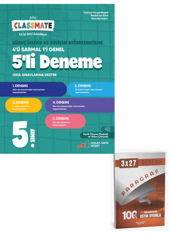 Okyanus 2027 5. Sınıf Classmate Süreç İz.ve Gel. Değ.5’li Deneme+ Anla Kazan Paragraf