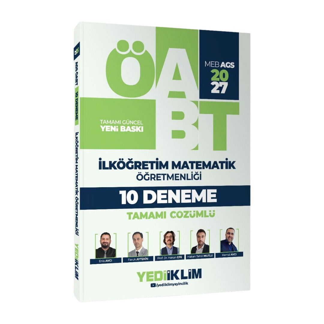 Yediiklim 2027 ÖABT MEB-AGS İlköğretim Matematik Öğretmenliği 10 Deneme Çözümlü - Hakan Efe