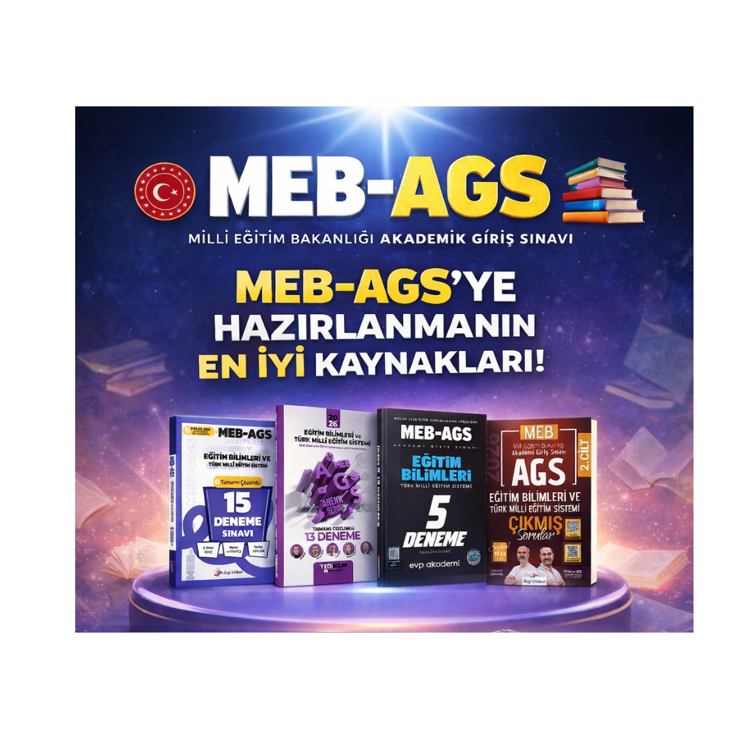 Dizgi Kitap + Yediiklim Yayınları 2026 MEB AGS Eğitim Bilimleri ve Türk Milli Eğitim Sistemi Deneme & Dizgi Kitap Çıkmış Sorular Seti