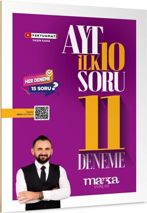 Marka YKS AYT Matematik İlk 10 Soru 11 Deneme Çözümlü Yektuğ Mat - Yasin Kara Marka Yayınları