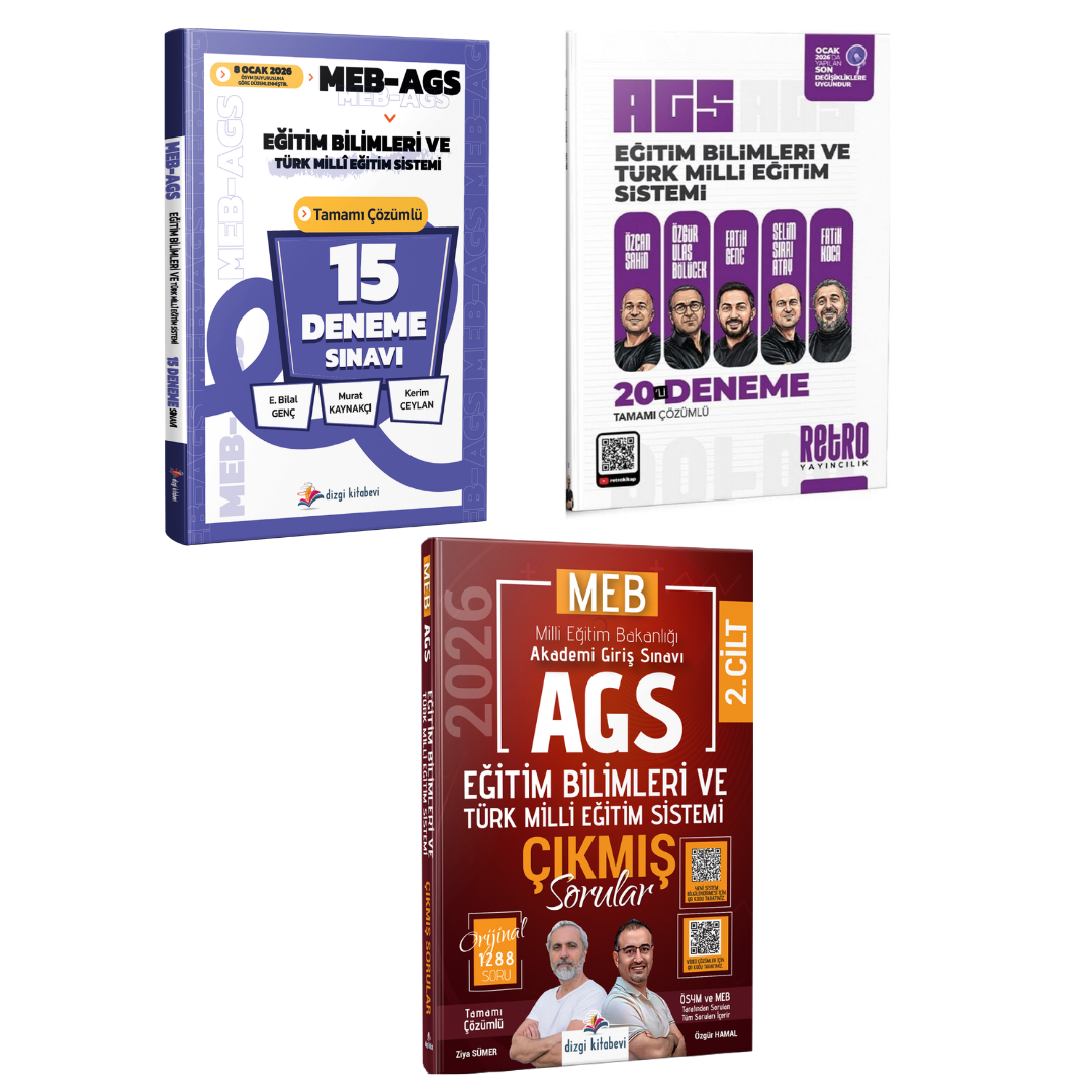 Retro Yayıncılık + Dizgi Kitap 2026 MEB-AGS Eğitim Bilimleri ve Türk Milli Eğitim Sistemi 35 Deneme & Dizgi Kitap MEB AGS Eğitim Bilimleri Çıkmış Sorular Seti