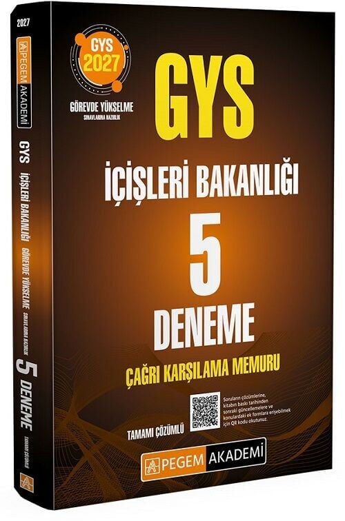 Pegem 2027 GYS İçişleri Bakanlığı Çağrı Karşılama Memuru 5 Deneme Çözümlü Görevde Yükselme Pegem Akademi Yayınları