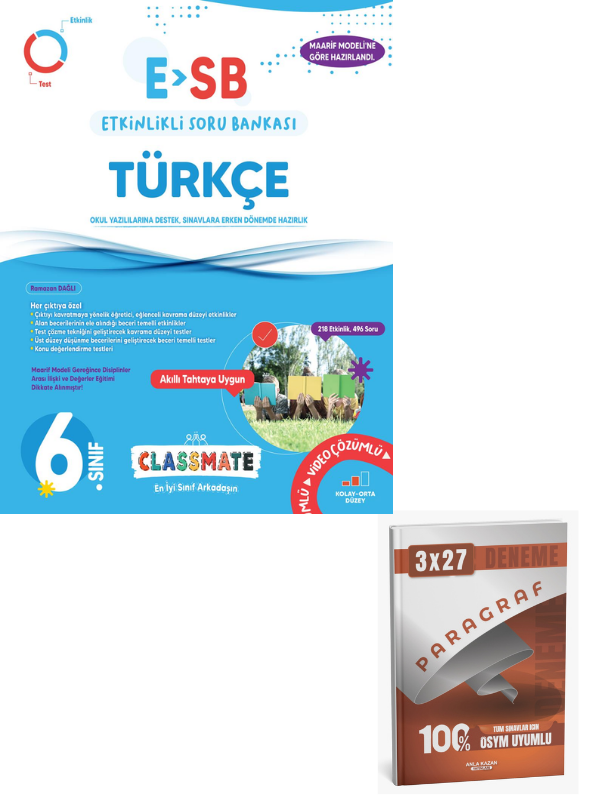 Okyanus 2027 6. Sınıf Classmate (ESB) Türkçe Etkinlikli Soru Bankası+ Anla Kazan Paragraf