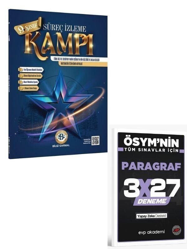 BilgiSarmal 2027 9. Sınıf Tüm Dersler Süreç İzleme Kampı+ EVP Akademi Paragraf