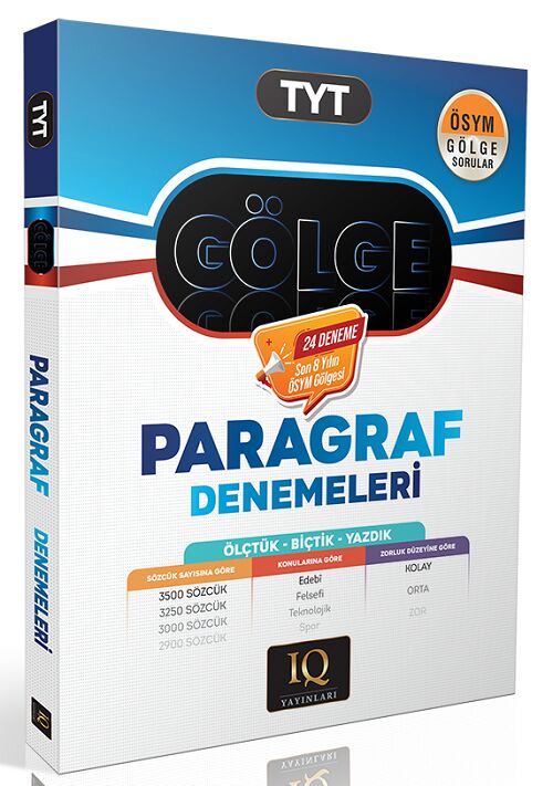 IQ Yayınları YKS TYT Paragraf Gölge 24 Deneme IQ Yayınları