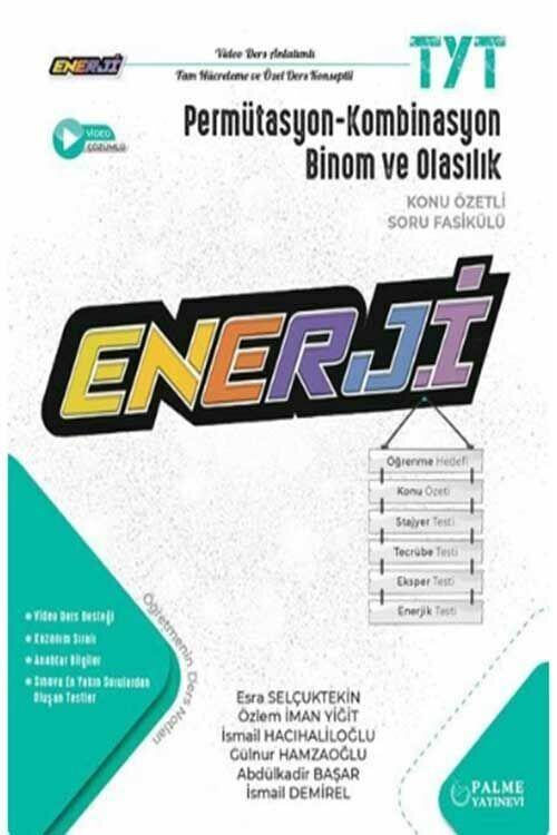 YKS TYT Permütasyon, Kombinasyon, Binom ve Olasılık Enerji Konu Özetli Soru Fasikülü Palme Yayınları