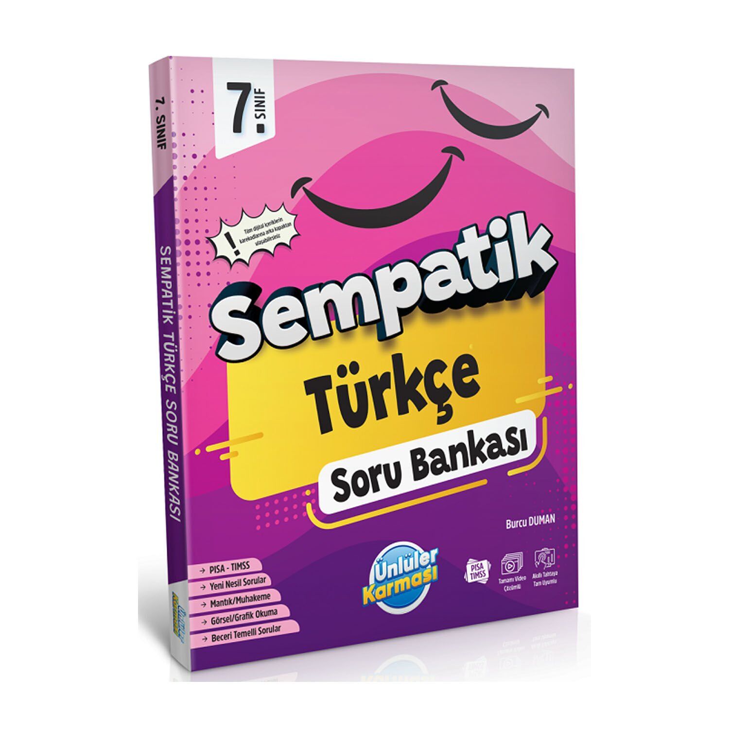 Ünlüler 7. Sınıf Türkçe Sempatik Soru Bankası Ünlüler Yayınları