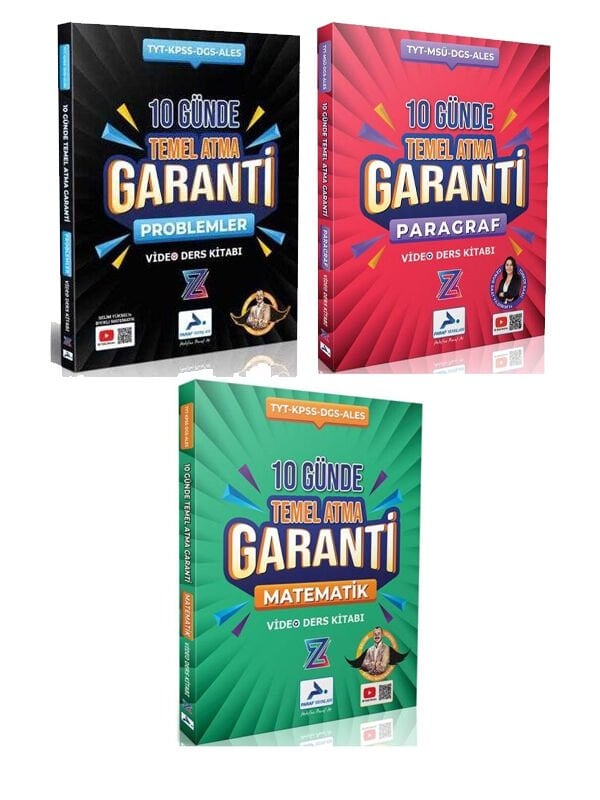Paraf 2026 TYT KPSS DGS ALES 10 Günde Temel Atma Paragraf + Problem + Matematik Video Ders 3 lü Set