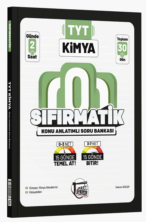 Ders Platosu YKS TYT Kimya Sıfırmatik Konu Anlatımlı Soru Bankası Ders Platosu