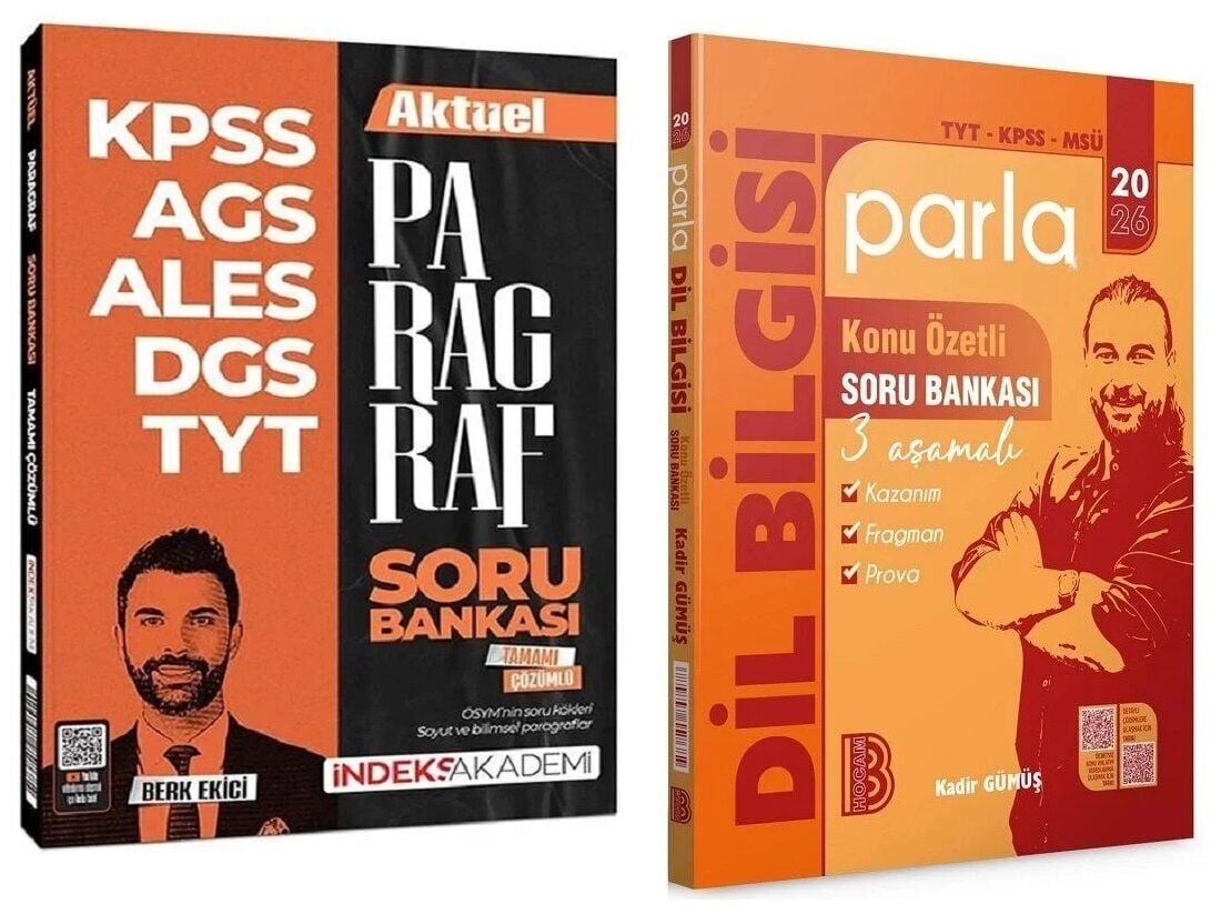 Benim Hocam + İndeks 2026 YKS TYT AYT DGS ALES MEB-AGS KPSS MSÜ Paragraf + Dil Bilgisi PARLA Soru Bankası 2 li Set - Kadir Gümüş, Berk Ekici Benim Hocam + İndeks Akademi Yayınları